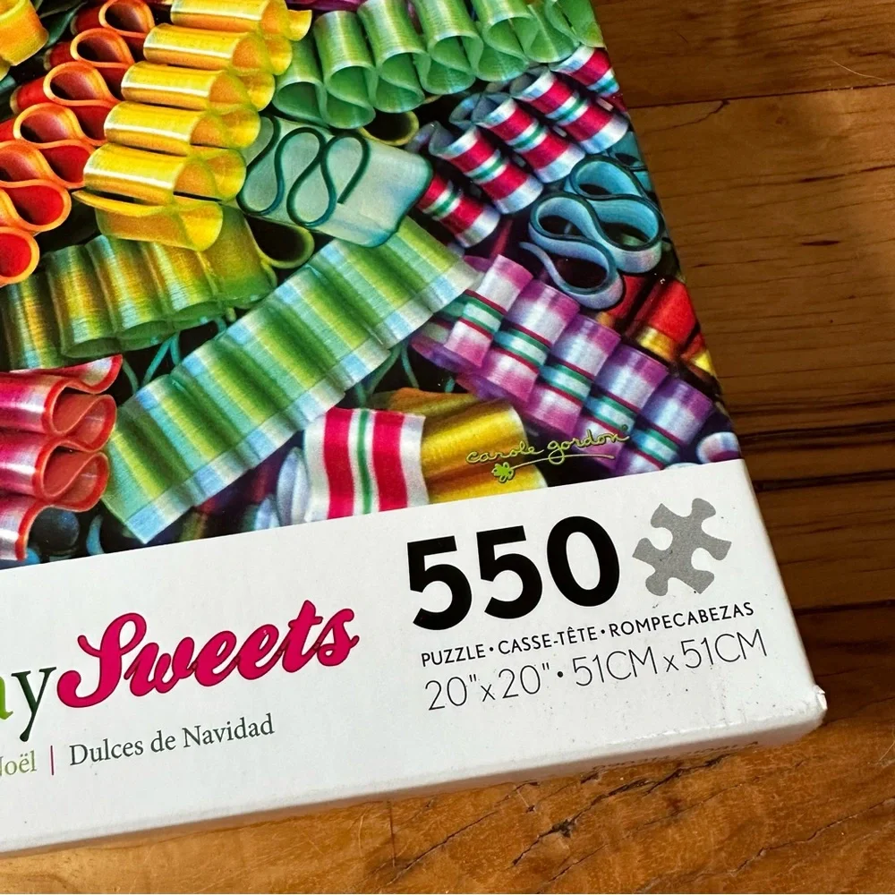 CEACO 549pc Holiday Sweets ribbon candy jigsaw puzzle.